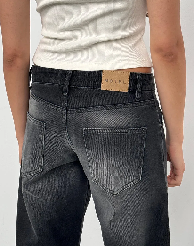 Low Rise Parallel Jeans In Extreme Black Wash sold by Motel Rocks product image thumbnail 5