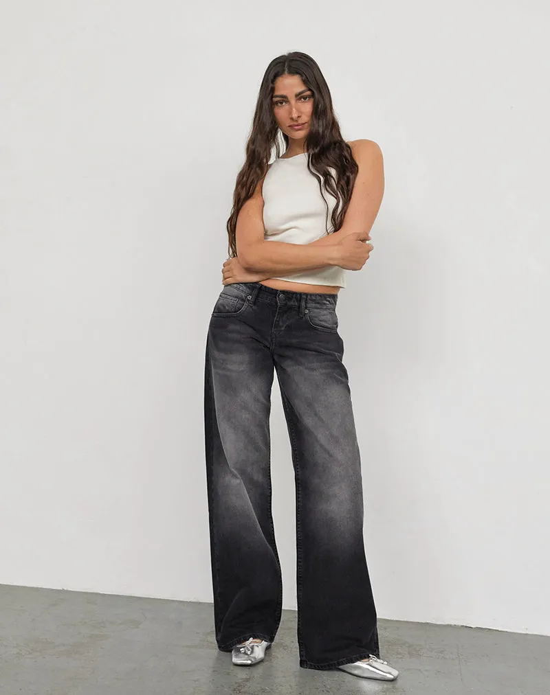 Low Rise Parallel Jeans In Extreme Black Wash sold by Motel Rocks product image thumbnail 2