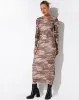 Laura Midi Dress in Camo sold by Motel Rocks