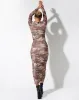 Laura Midi Dress in Camo sold by Motel Rocks