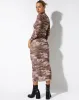 Laura Midi Dress in Camo sold by Motel Rocks