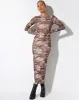 Laura Midi Dress in Camo sold by Motel Rocks