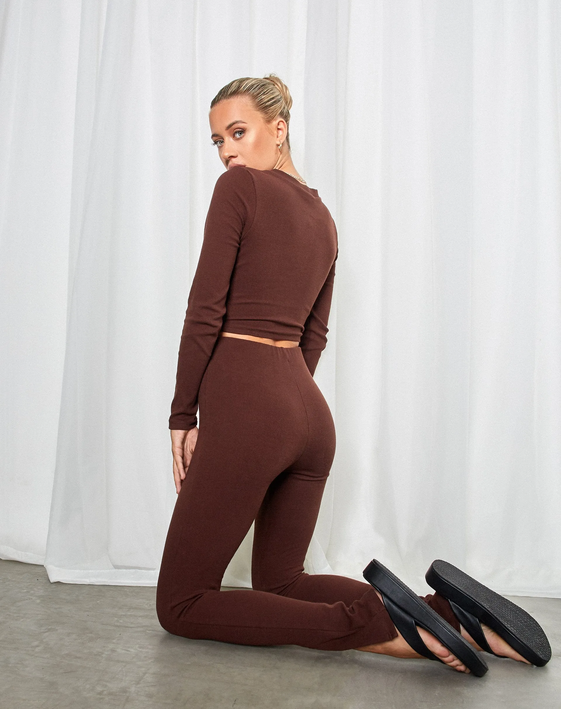 Delona Long Sleeve Top in Brown sold by Motel Rocks product image thumbnail 2