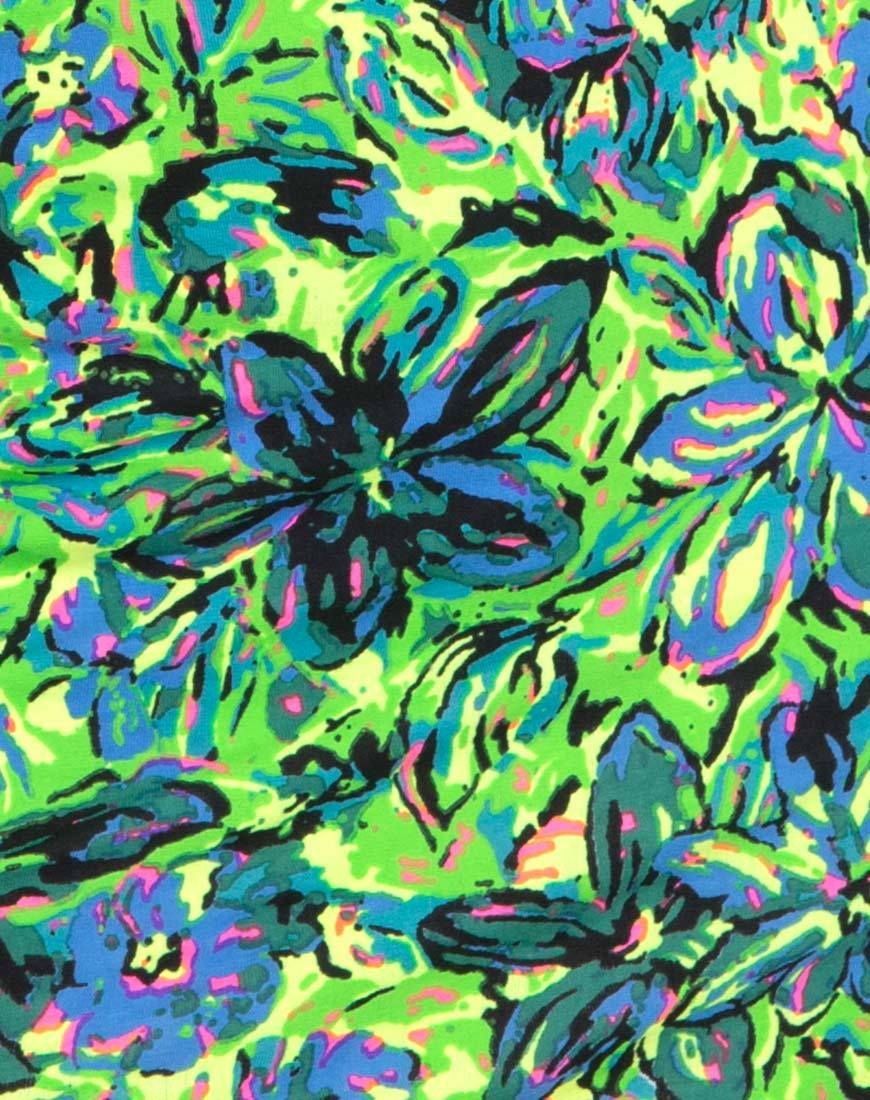 Canna Bodycon Dress in Fluro Flower Citrus sold by Motel Rocks product image thumbnail 5