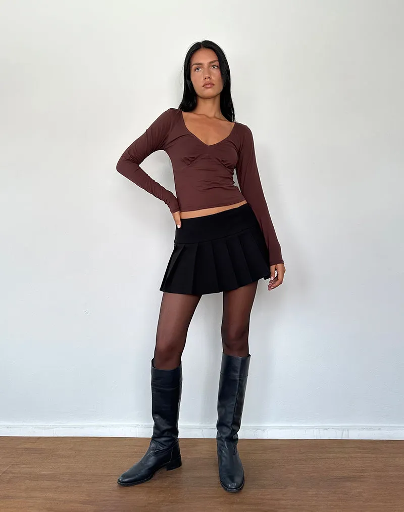 Sisil Long Sleeve Top in Bitter Chocolate sold by Motel Rocks product image thumbnail 5