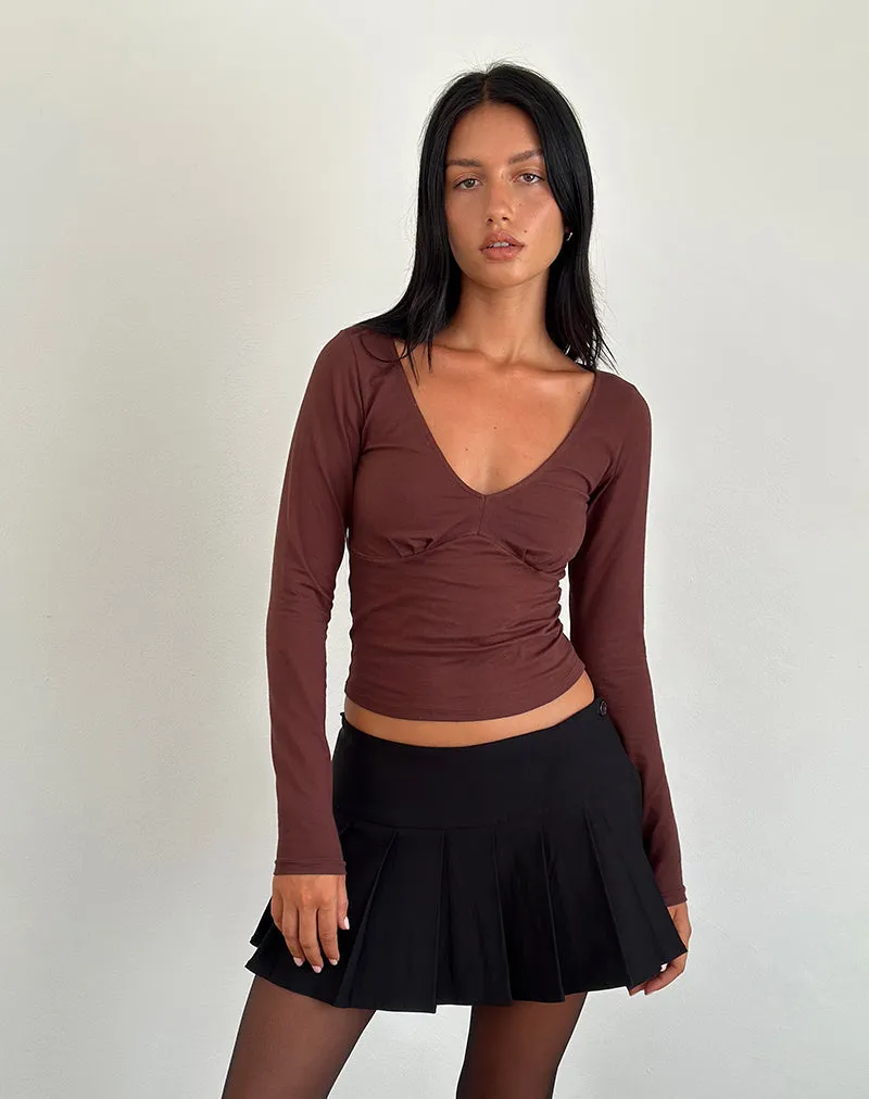 Sisil Long Sleeve Top in Bitter Chocolate sold by Motel Rocks product image thumbnail 3
