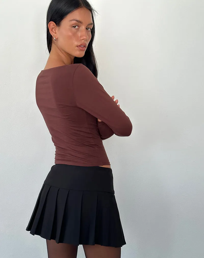 Sisil Long Sleeve Top in Bitter Chocolate sold by Motel Rocks product image thumbnail 4