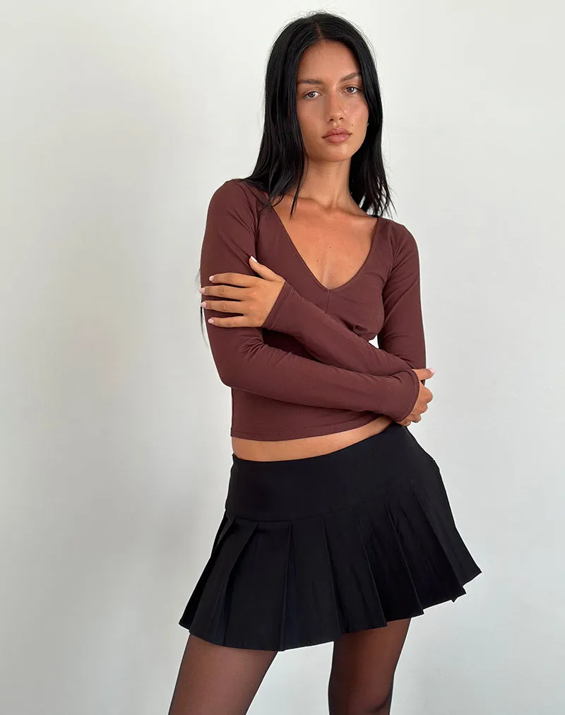 Sisil Long Sleeve Top in Bitter Chocolate sold by Motel Rocks product image thumbnail 2