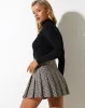 Carga Mini Skirt in Brown Black and White sold by Motel Rocks