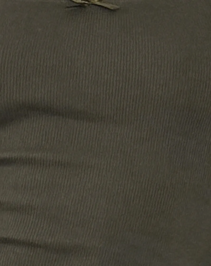 Bovita Long Sleeve Ribbed Top in Olive sold by Motel Rocks product image thumbnail 5