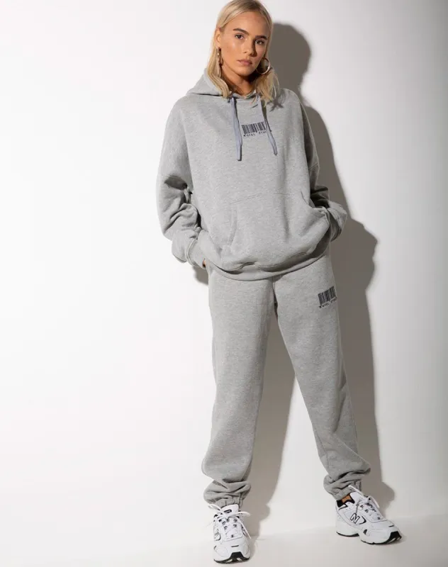 Basta Jogger in Grey Marl with "Motel" Barcode Embro sold by Motel Rocks