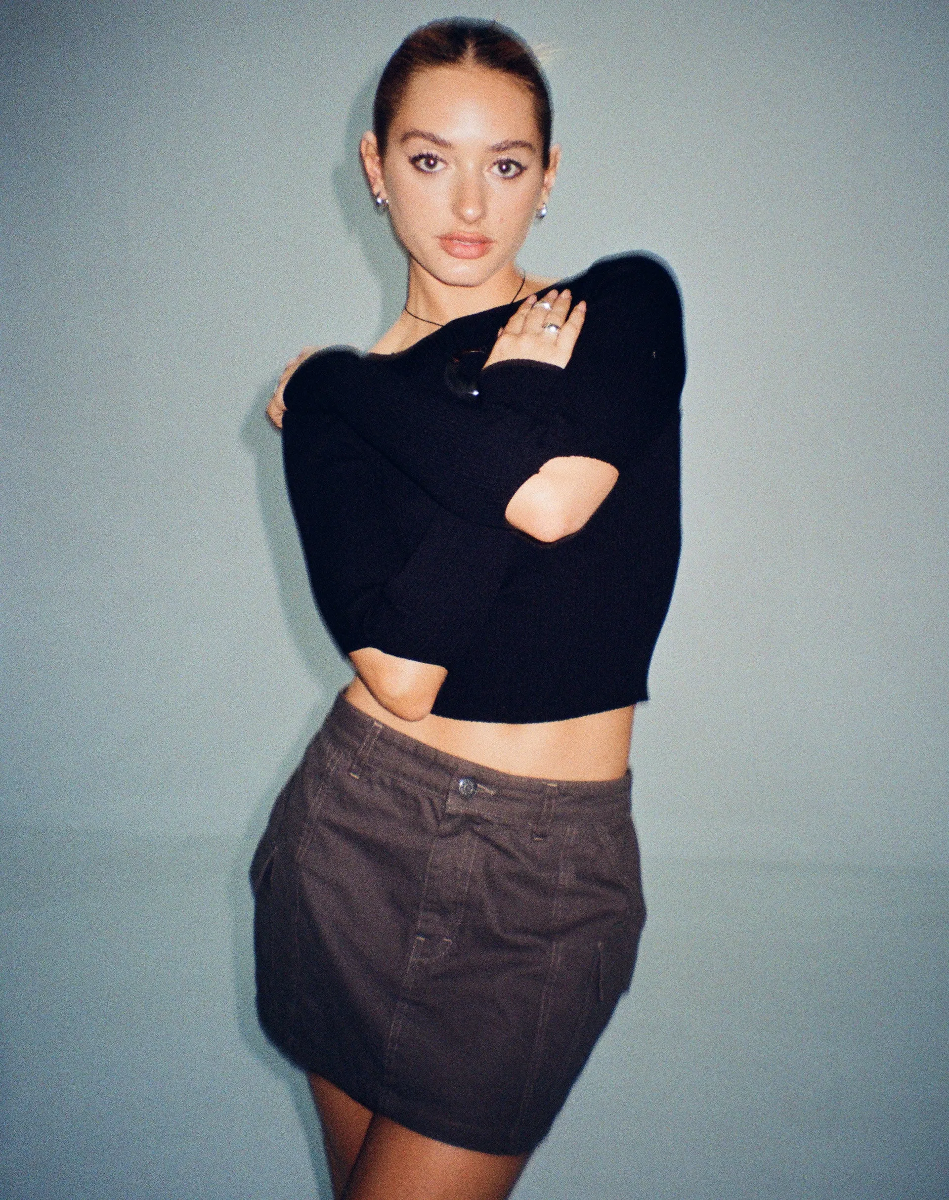 Tayon Long Sleeve Rib Top in Black sold by Motel Rocks product image thumbnail 2