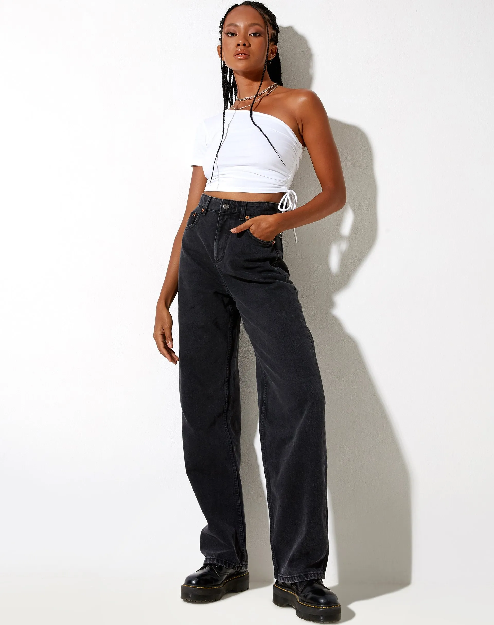 Kara Crop Top in White sold by Motel Rocks product image thumbnail 4