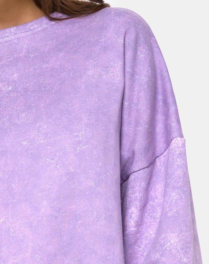 Glo Sweatshirt in Purple Acid Wash sold by Motel Rocks product image thumbnail 5