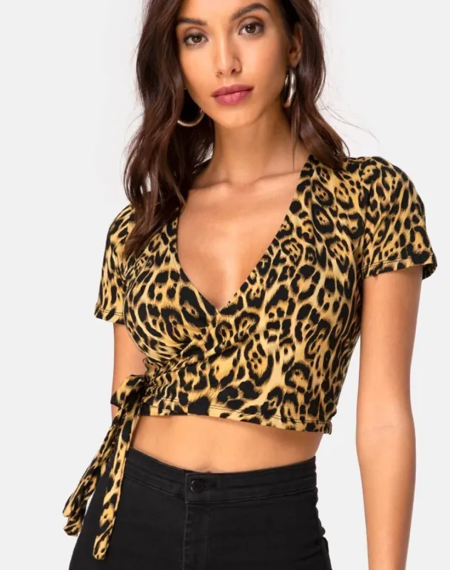 Bilen Crop Top in Leopard made by Motel Rocks
