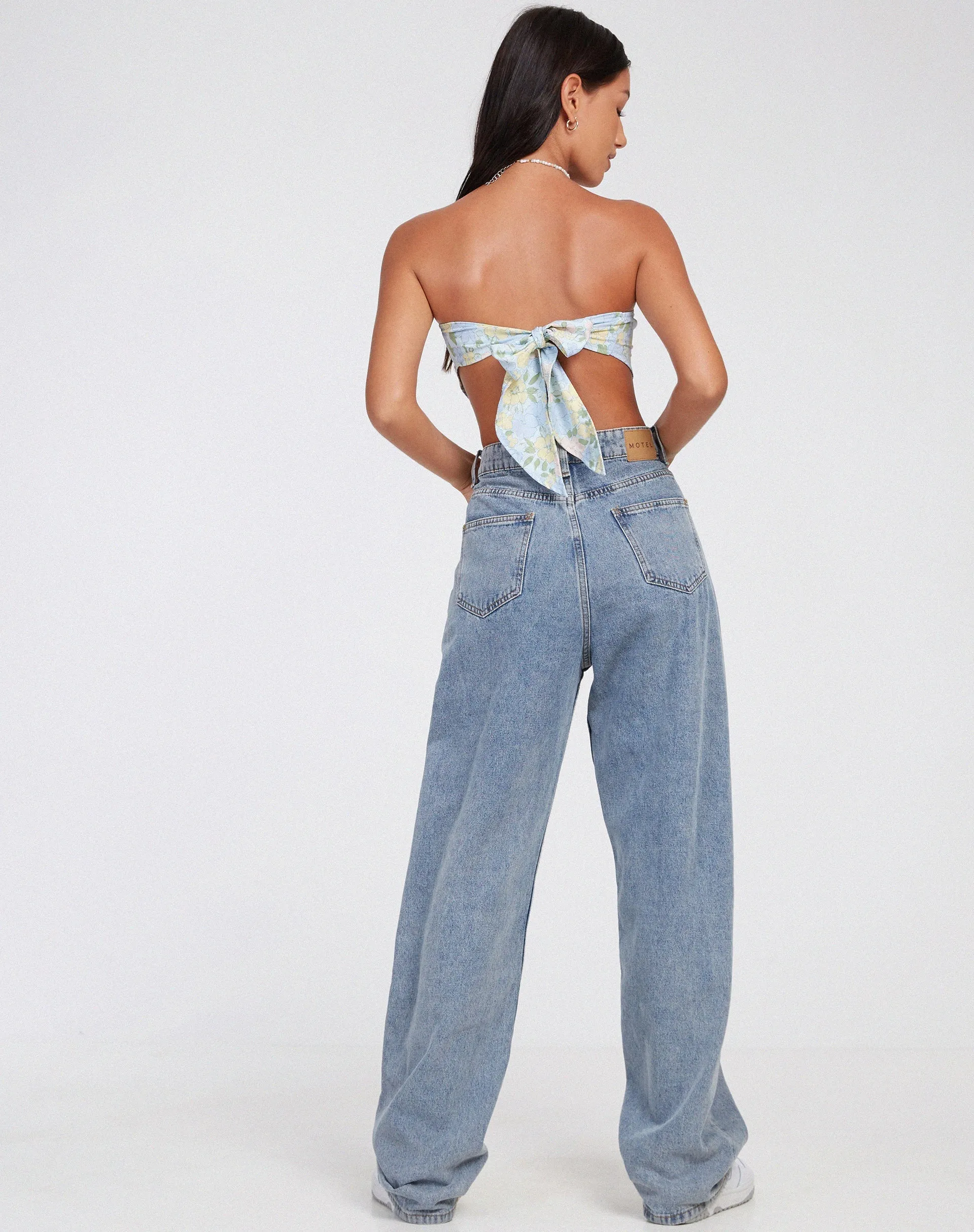 Nolda Crop Top in Washed Out Pastel Floral sold by Motel Rocks product image thumbnail 4