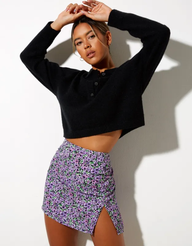 Sheny Mini Skirt in Lilac Blossom sold by Motel Rocks