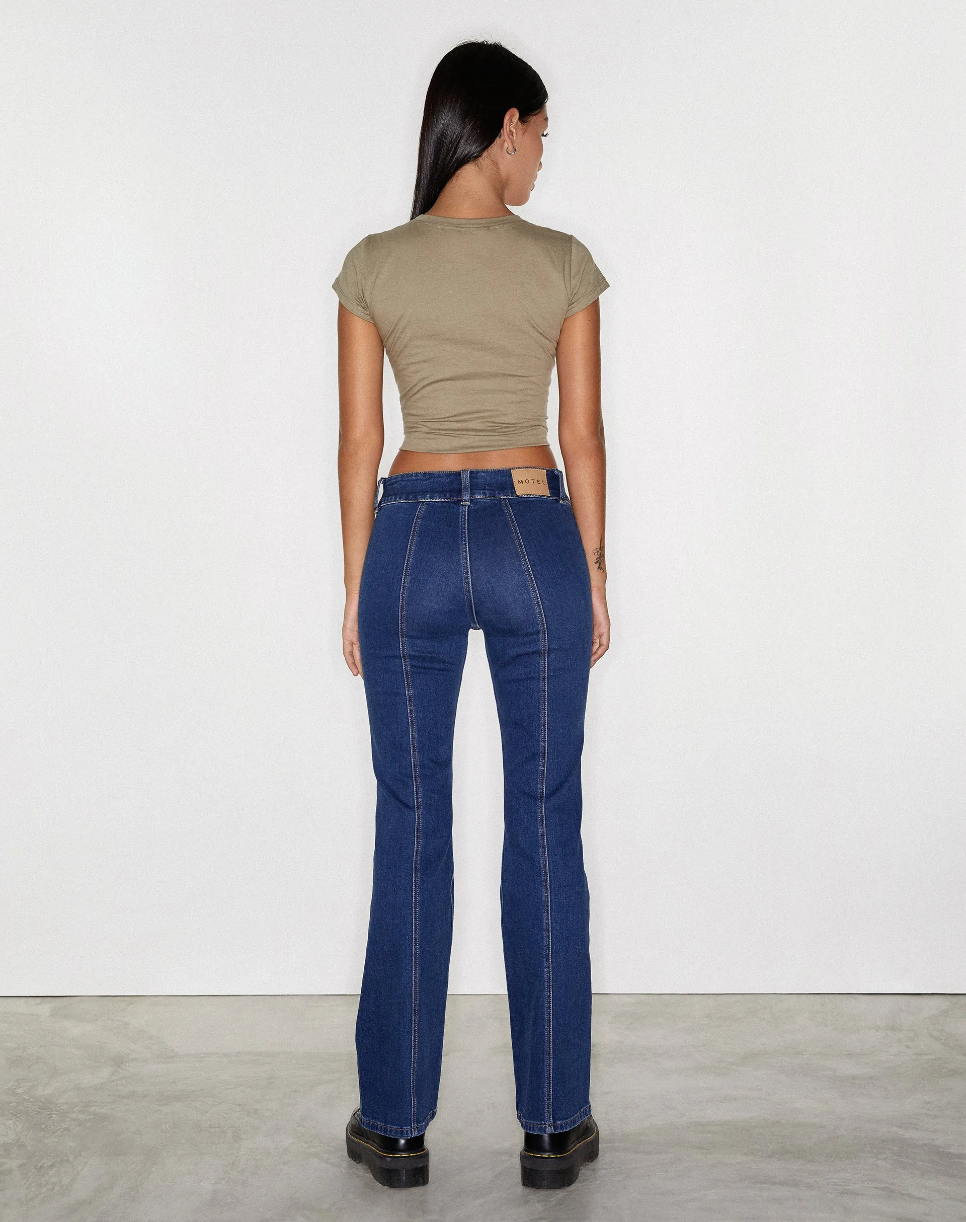 Low Rise Seam Jeans in 90's Indigo sold by Motel Rocks product image thumbnail 5