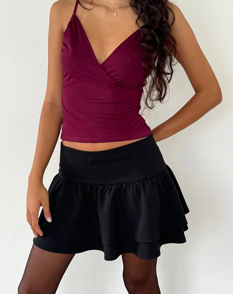 Bea Cross Front Top in Burgundy sold by Motel Rocks product image thumbnail 2