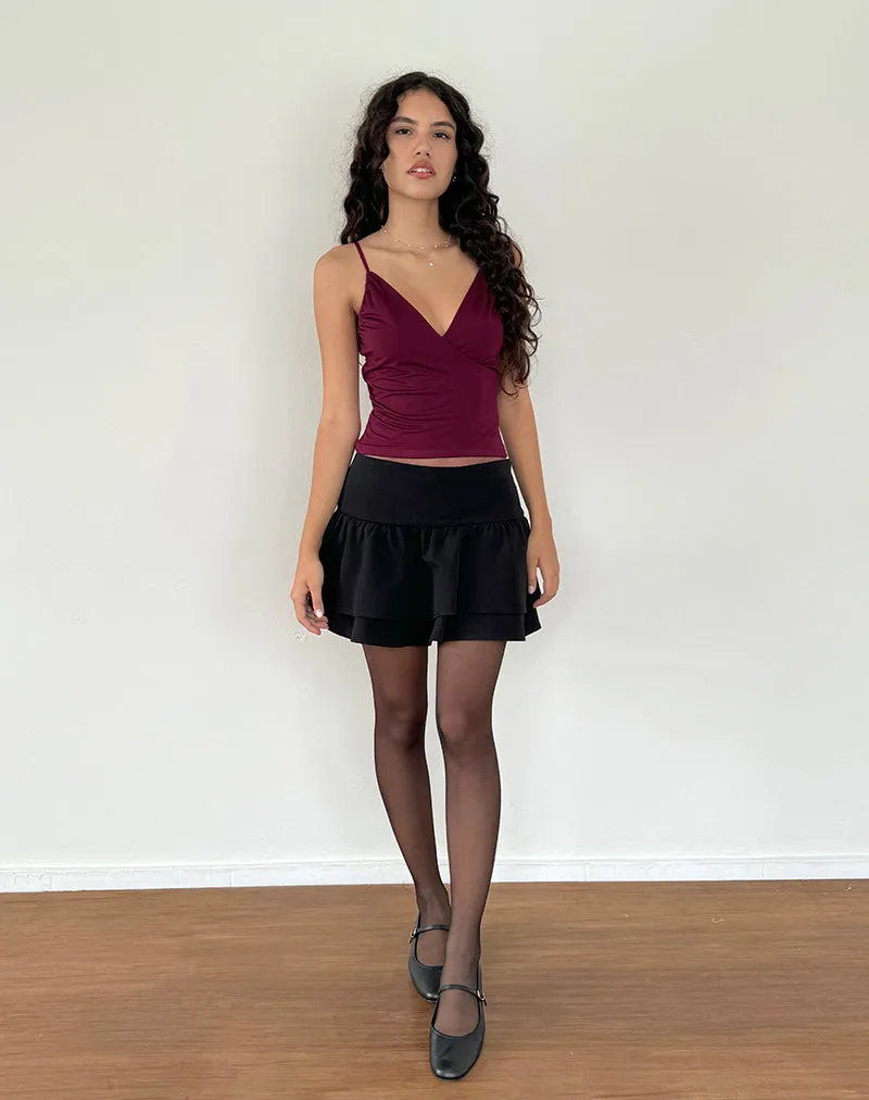 Bea Cross Front Top in Burgundy sold by Motel Rocks product image thumbnail 3