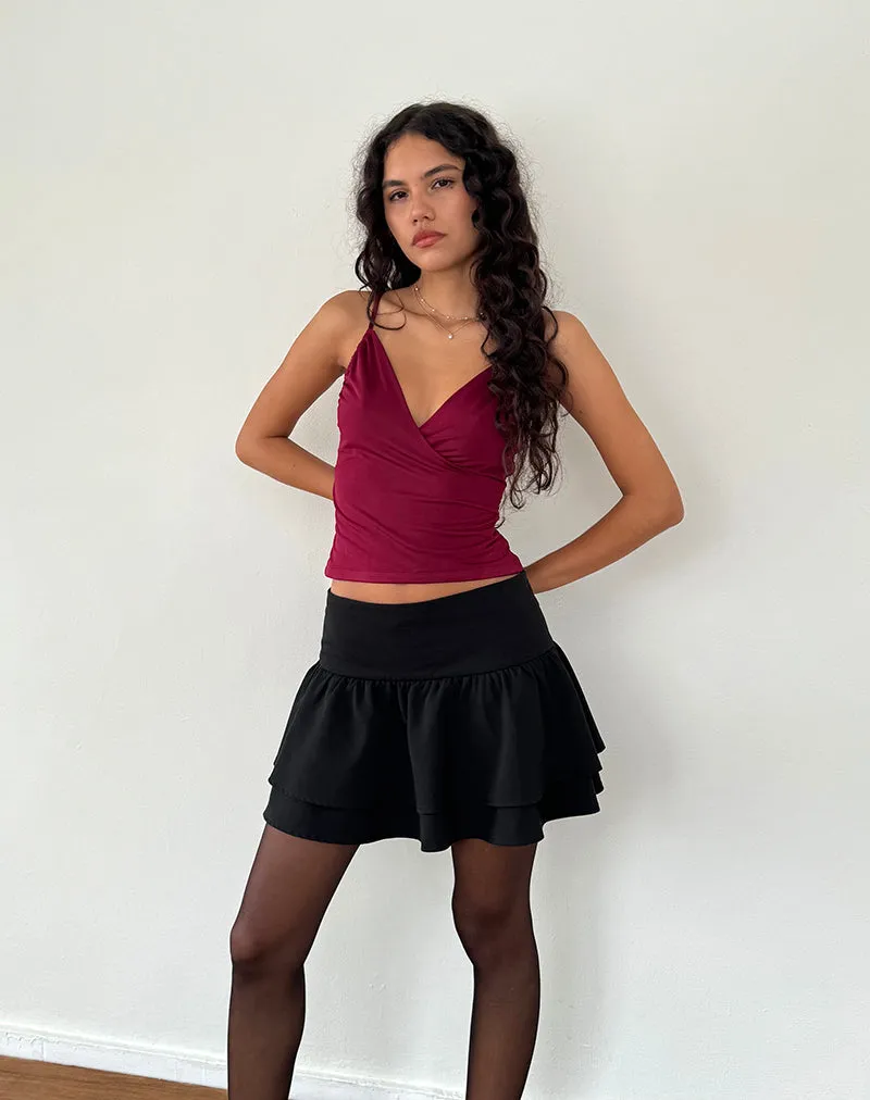 Bea Cross Front Top in Burgundy sold by Motel Rocks product image thumbnail 5