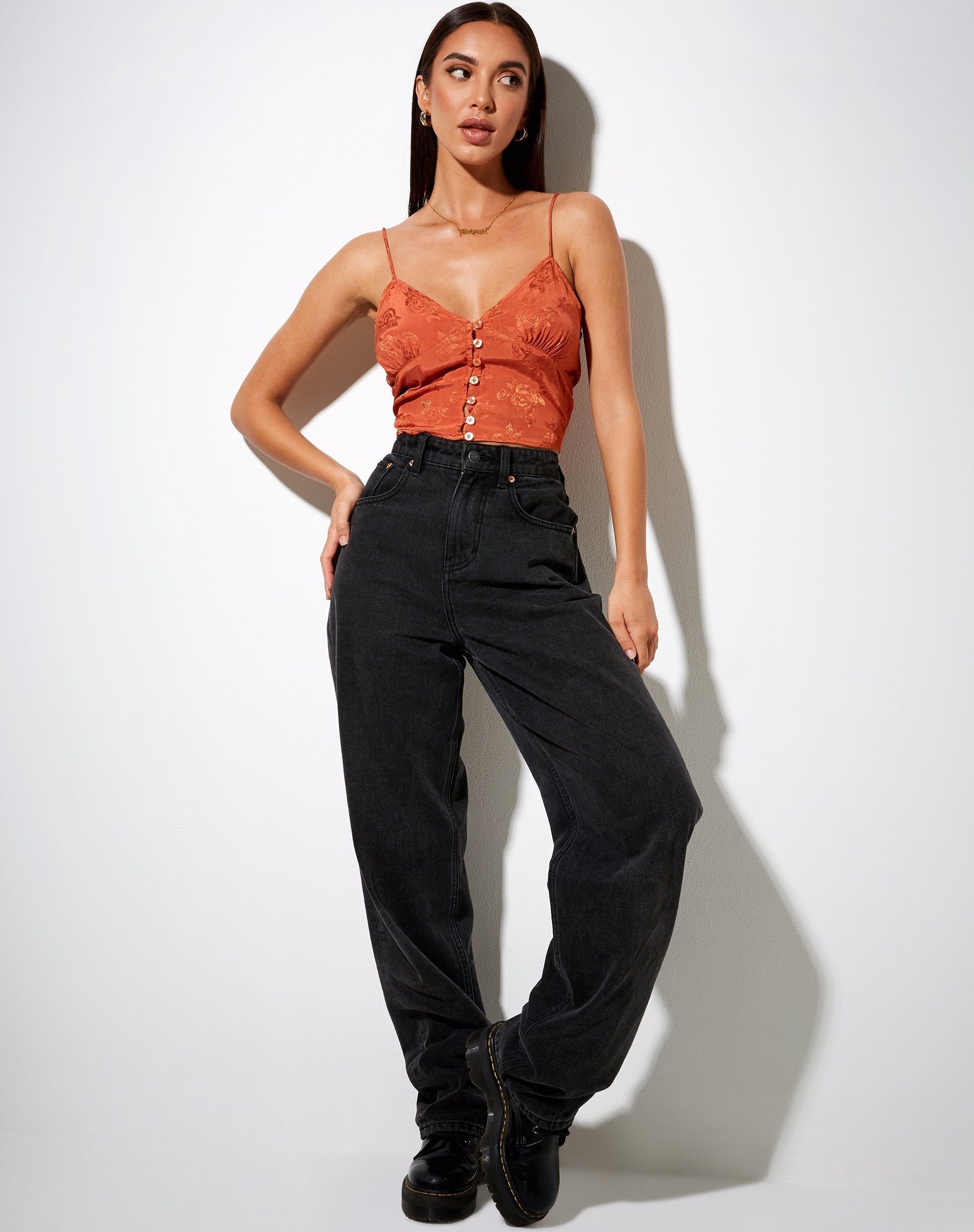 Sipa Crop Top in Satin Rose Copper sold by Motel Rocks product image thumbnail 4