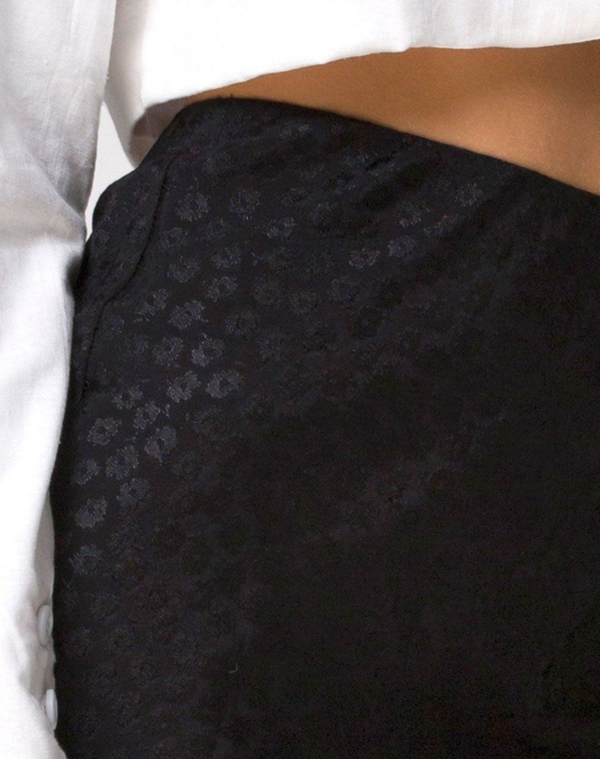 Tindra Midi Skirt in Satin Ditsy Rose Black sold by Motel Rocks product image thumbnail 5