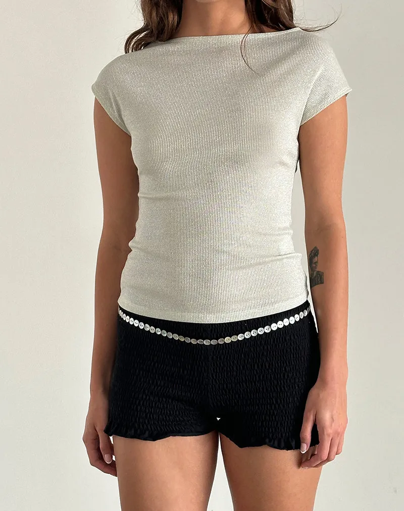 Nova Top in Shimmer Rib Ivory sold by Motel Rocks product image thumbnail 2