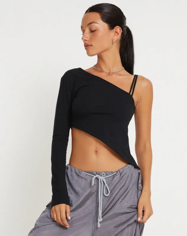 Baynica Crop Top in Black sold by Motel Rocks