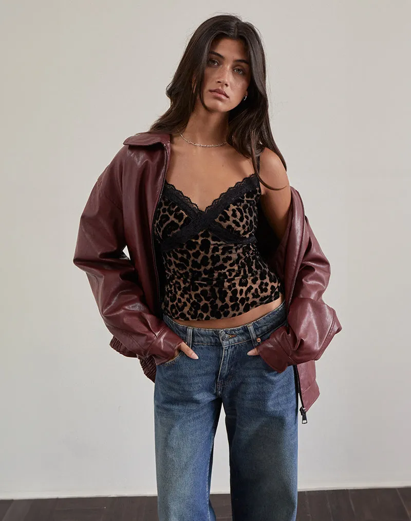 Cavita Jacket in Burgundy sold by Motel Rocks