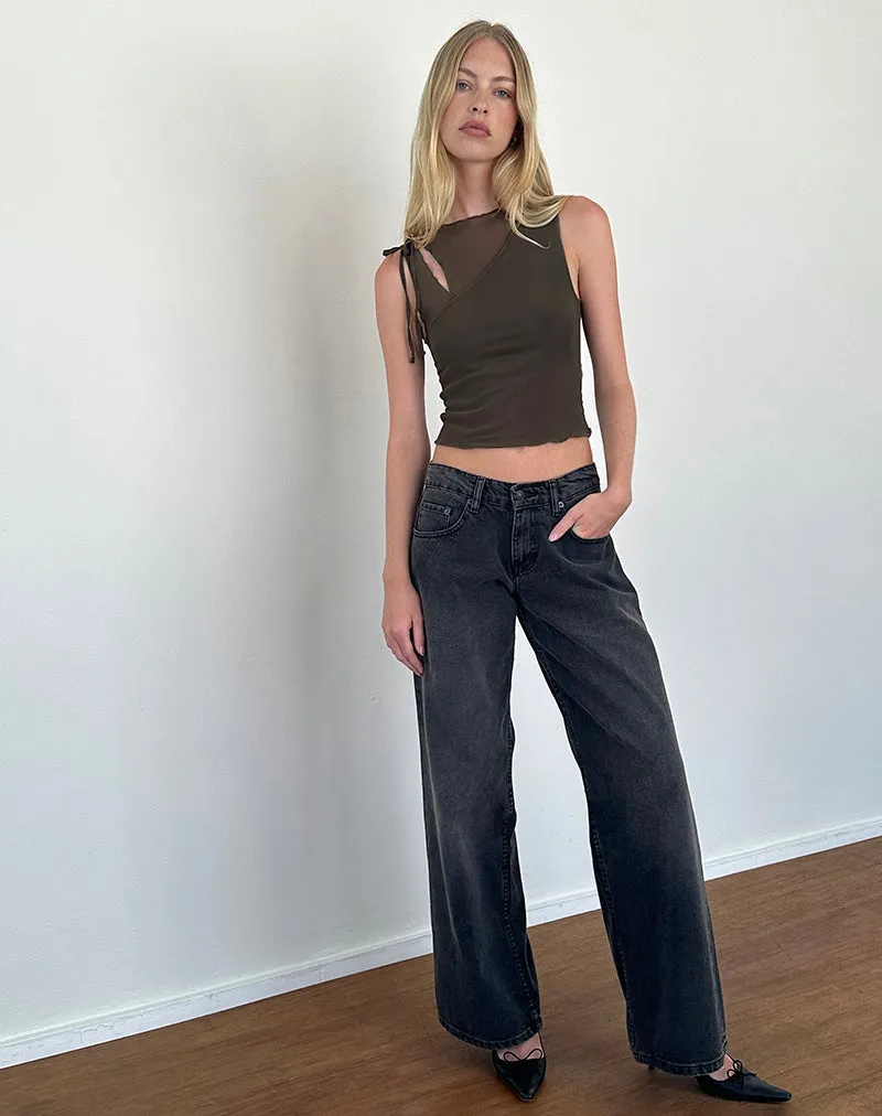 Moni Tie Tank Top in Mesh Khaki sold by Motel Rocks product image thumbnail 5