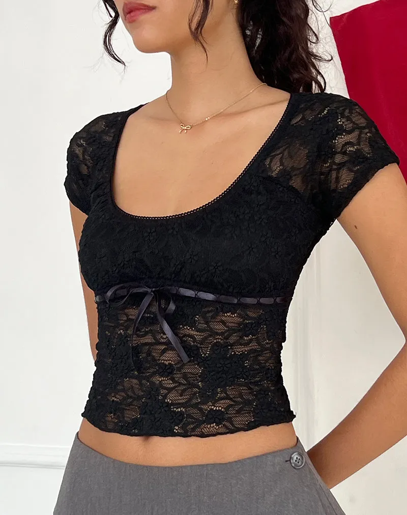 Rada Top in Lace Black sold by Motel Rocks product image thumbnail 2