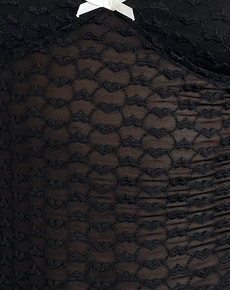 Grafika Cami Top in Black Heart Lace sold by Motel Rocks product image thumbnail 5