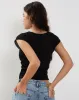 Gianina Crop Top in Black Textured Crochet sold by Motel Rocks