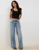 Gianina Crop Top in Black Textured Crochet sold by Motel Rocks