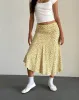 Rans Waterfall Hem Midi Skirt in Flowing Flower Yellow sold by Motel Rocks