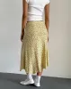 Rans Waterfall Hem Midi Skirt in Flowing Flower Yellow sold by Motel Rocks