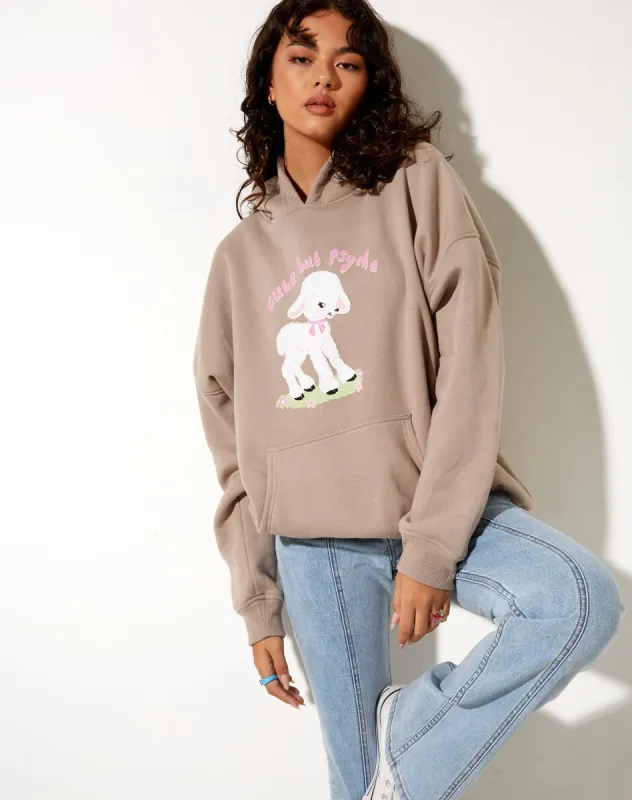 Oversize Hoodie in Mushroom Cute But Psycho sold by Motel Rocks