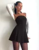 Payoda Bandeau Mini Dress in Black sold by Motel Rocks