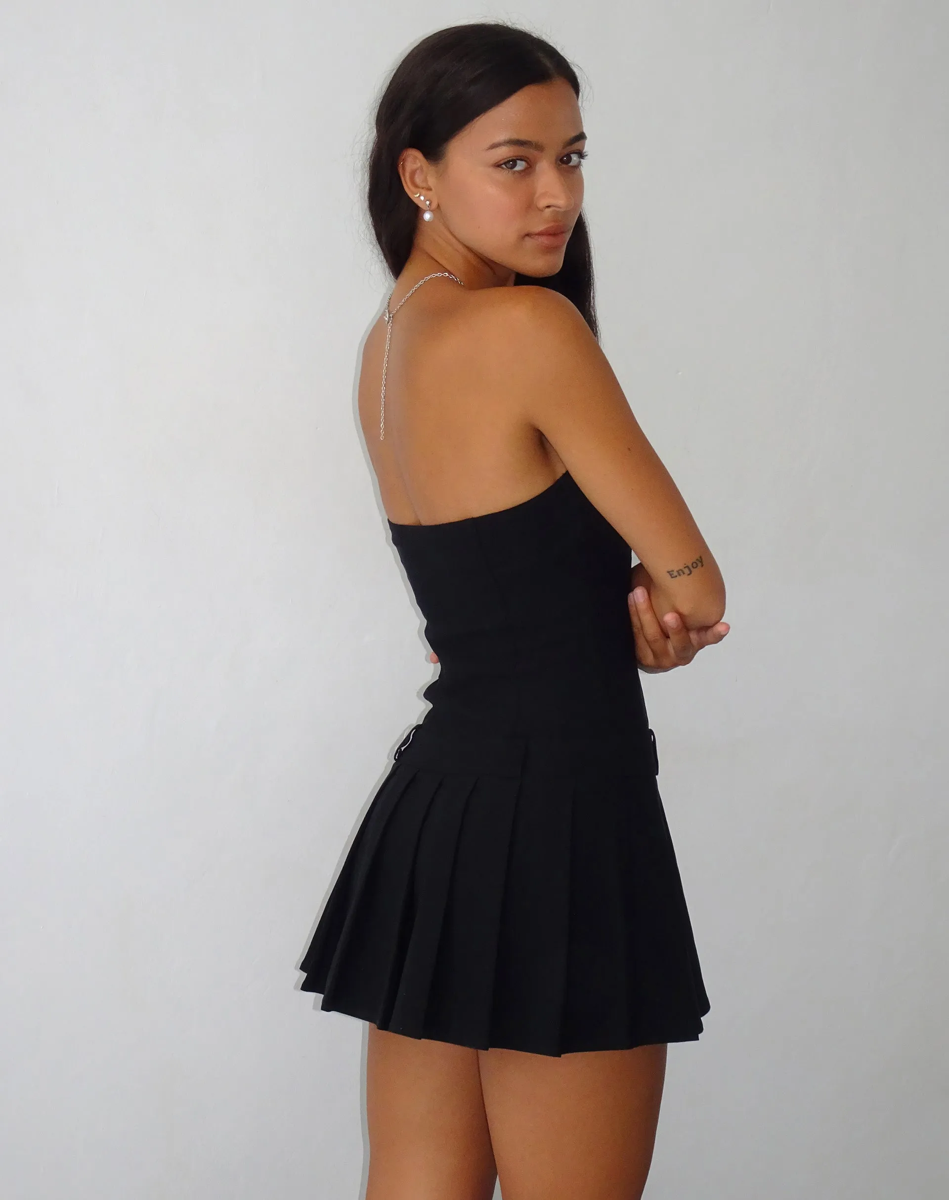 Payoda Bandeau Mini Dress in Black sold by Motel Rocks product image thumbnail 4