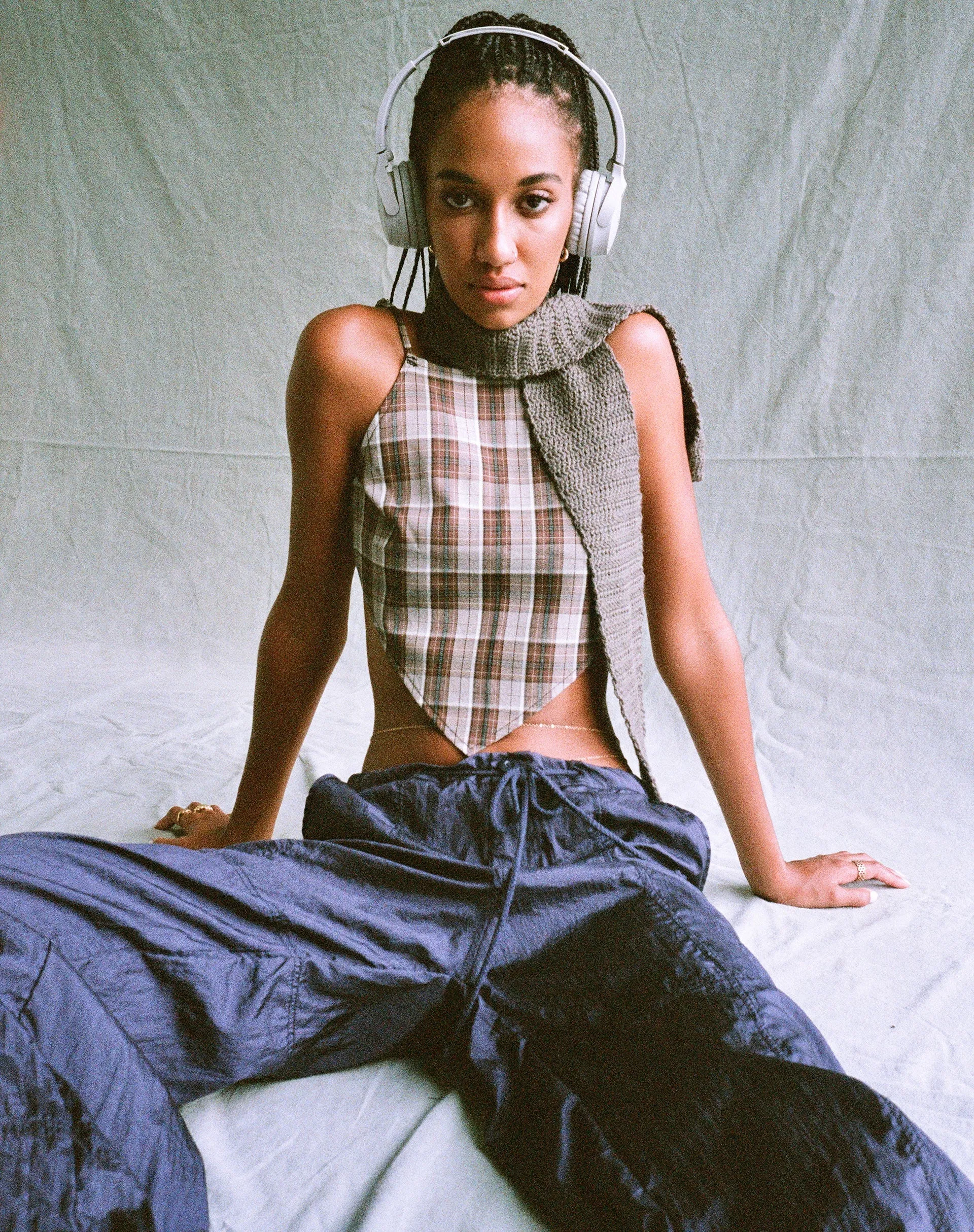 Motel X Olivia Neill Wibi Top in Check Tan Brown sold by Motel Rocks product image thumbnail 4