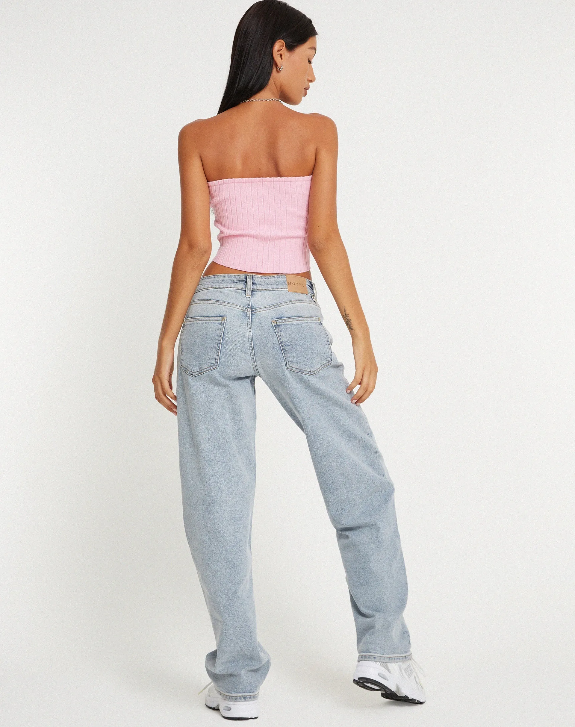 Shae Bandeau Knitted Top in Pink sold by Motel Rocks product image thumbnail 5