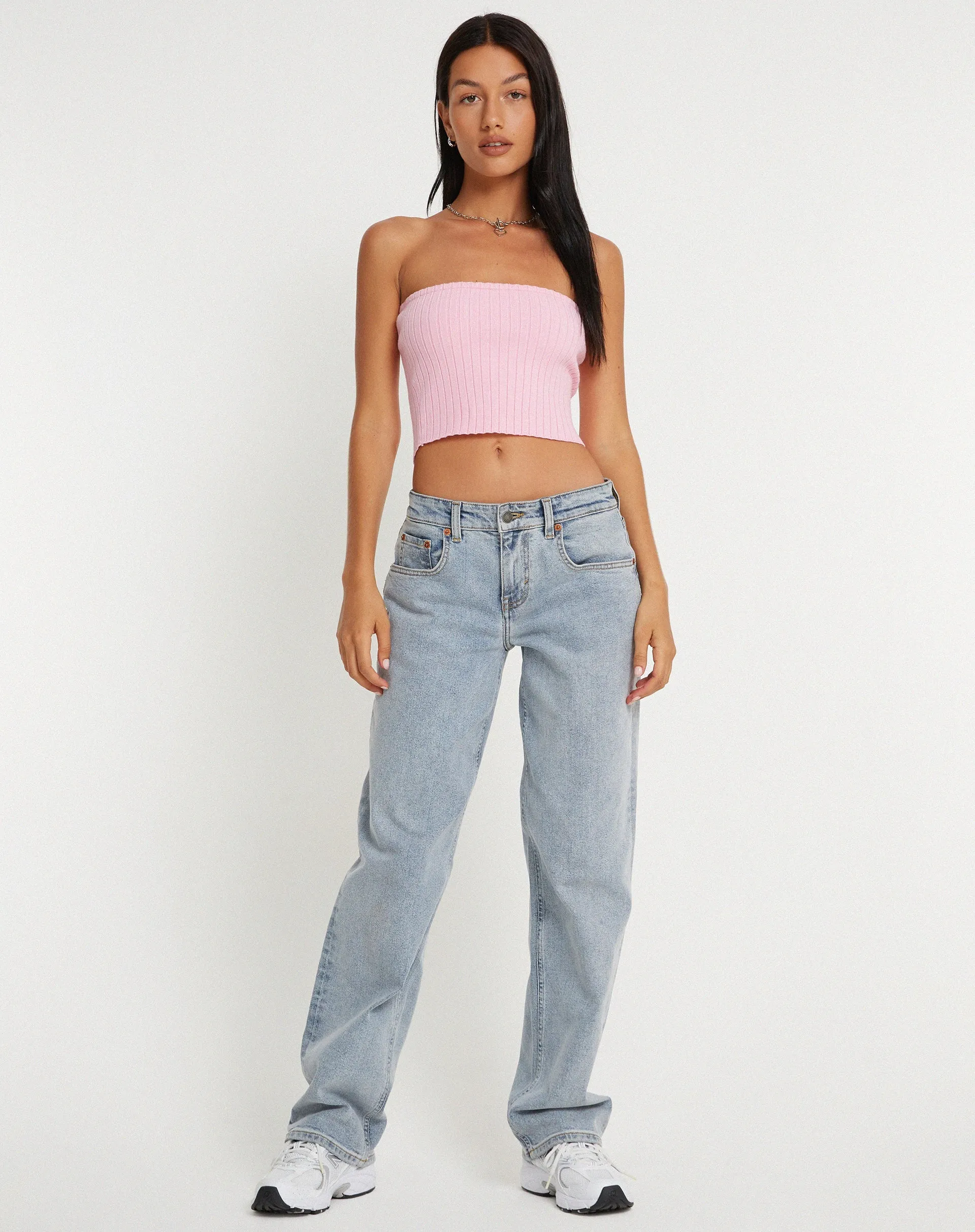 Shae Bandeau Knitted Top in Pink sold by Motel Rocks product image thumbnail 3