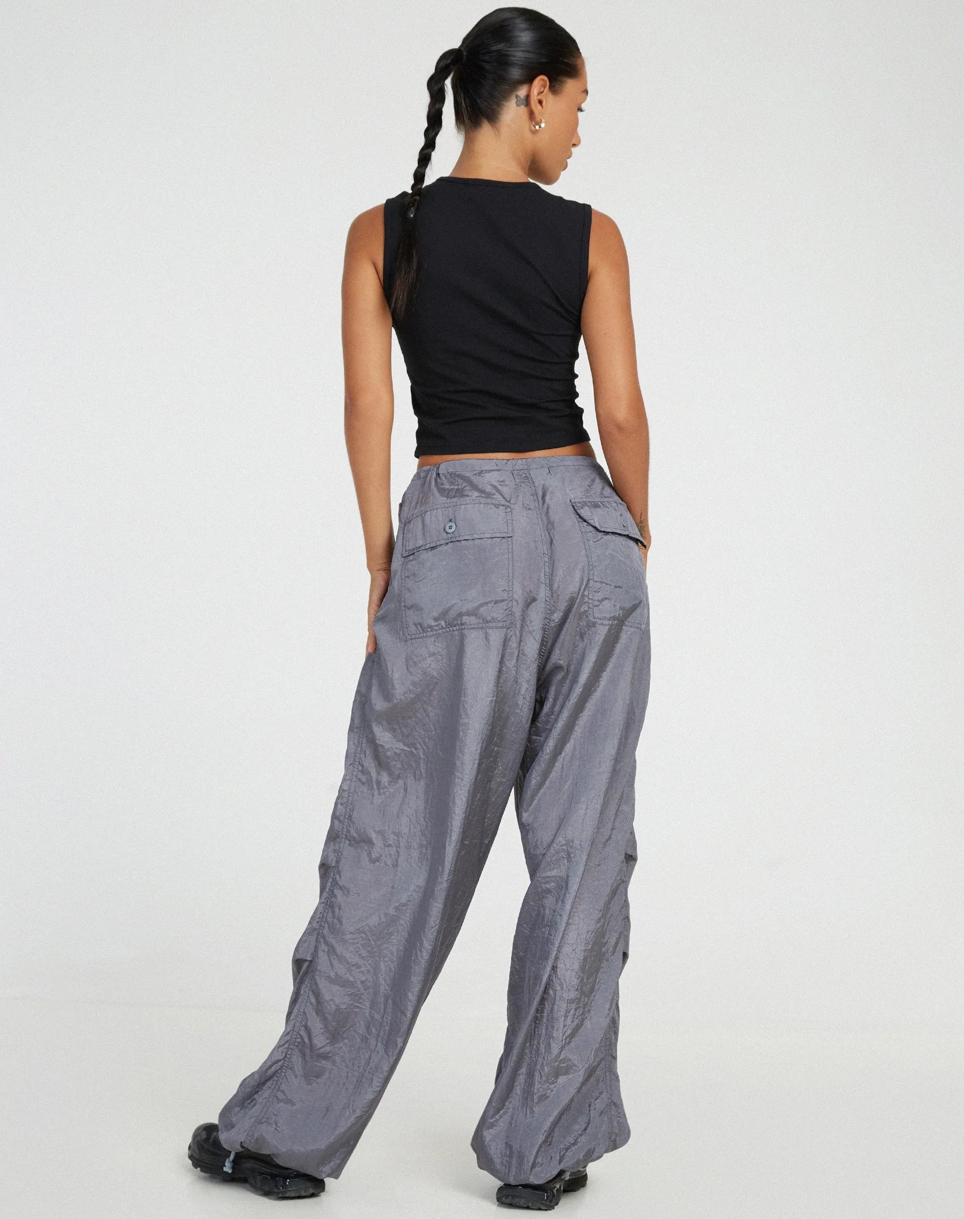 Chute Trouser in Parachute Cool Grey sold by Motel Rocks product image thumbnail 5