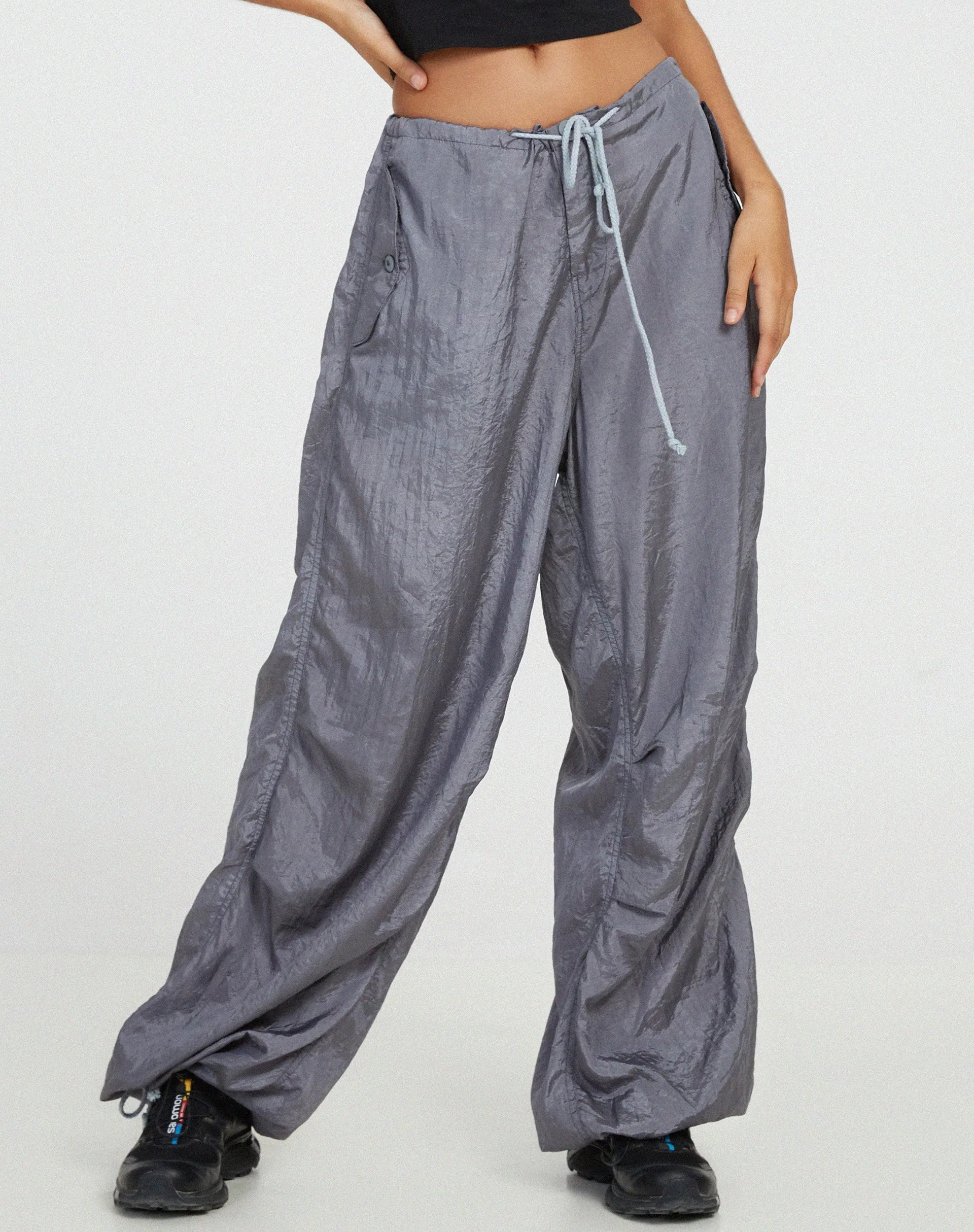 Chute Trouser in Parachute Cool Grey sold by Motel Rocks