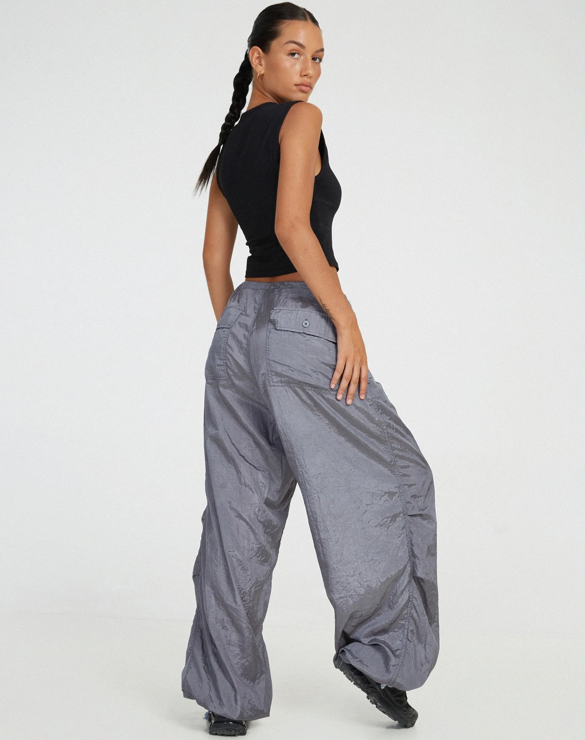 Chute Trouser in Parachute Cool Grey sold by Motel Rocks product image thumbnail 3