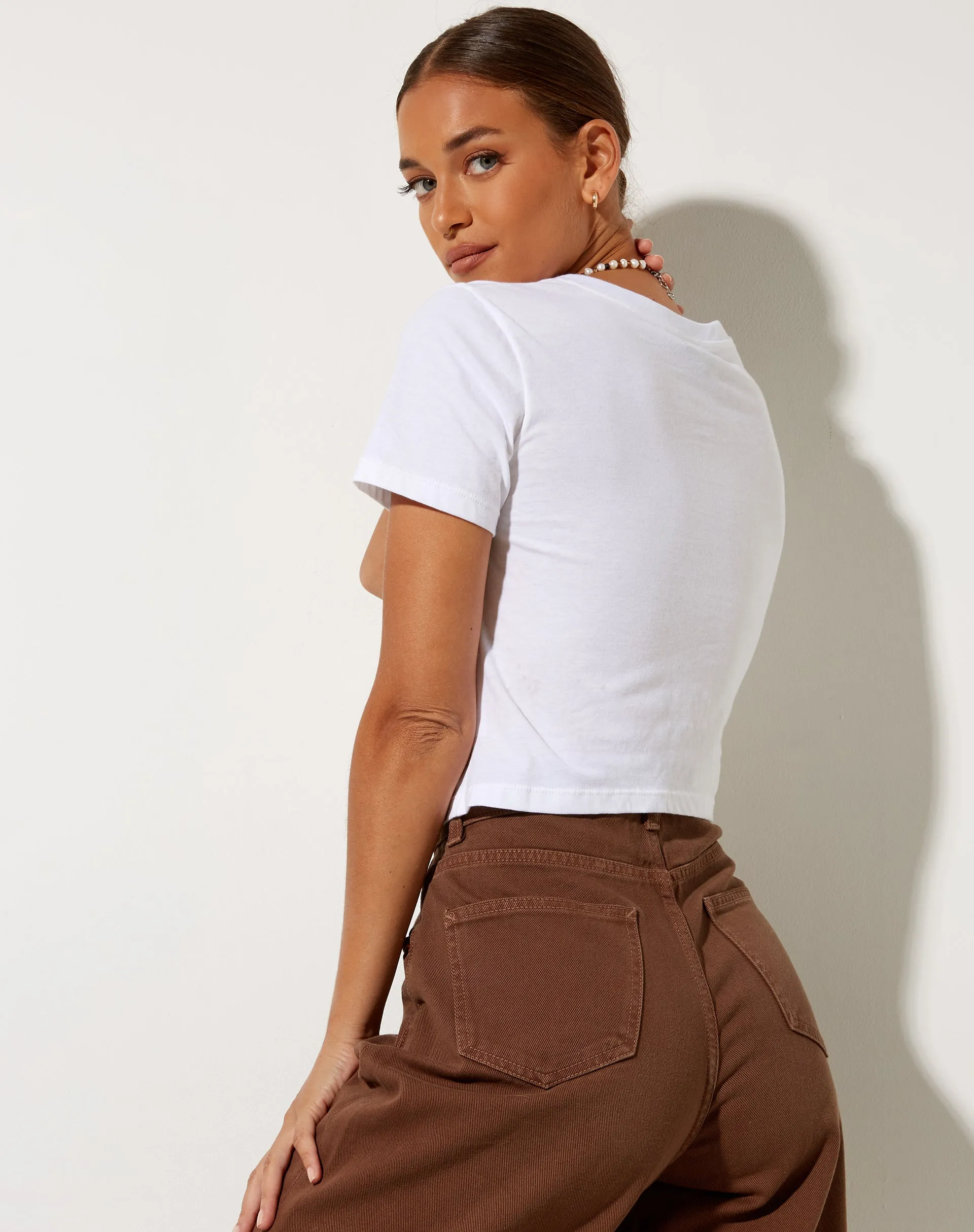 Shrunk Tee in White Mother Nature sold by Motel Rocks product image thumbnail 3