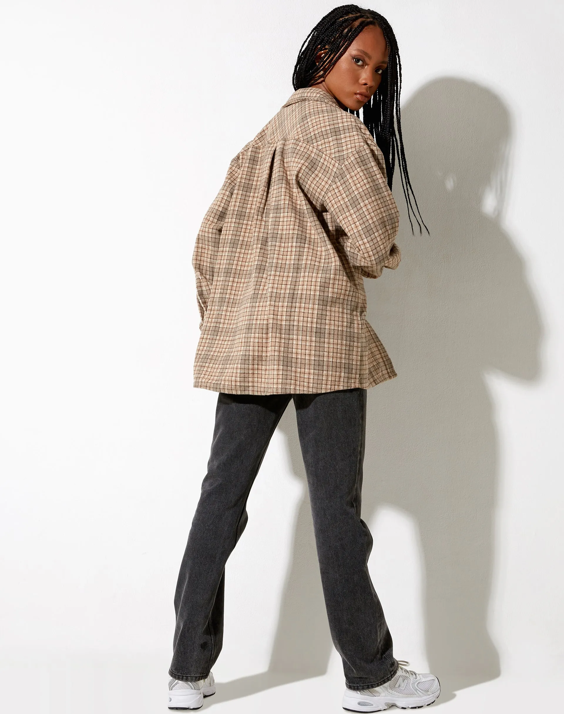 Marcella Shirt in Grey Tan Brown sold by Motel Rocks product image thumbnail 4