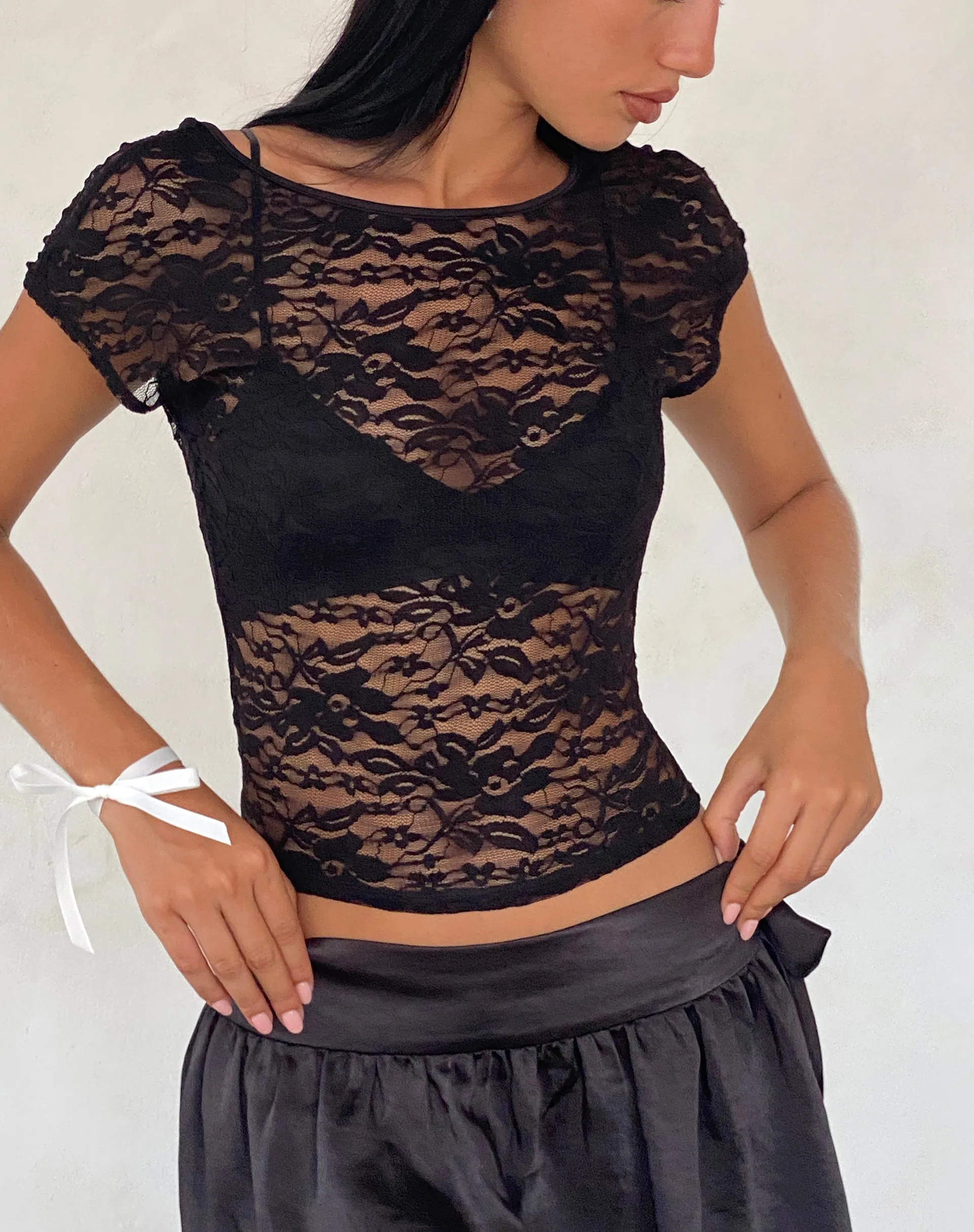 Xiwang Top in Lace Black sold by Motel Rocks product image thumbnail 2