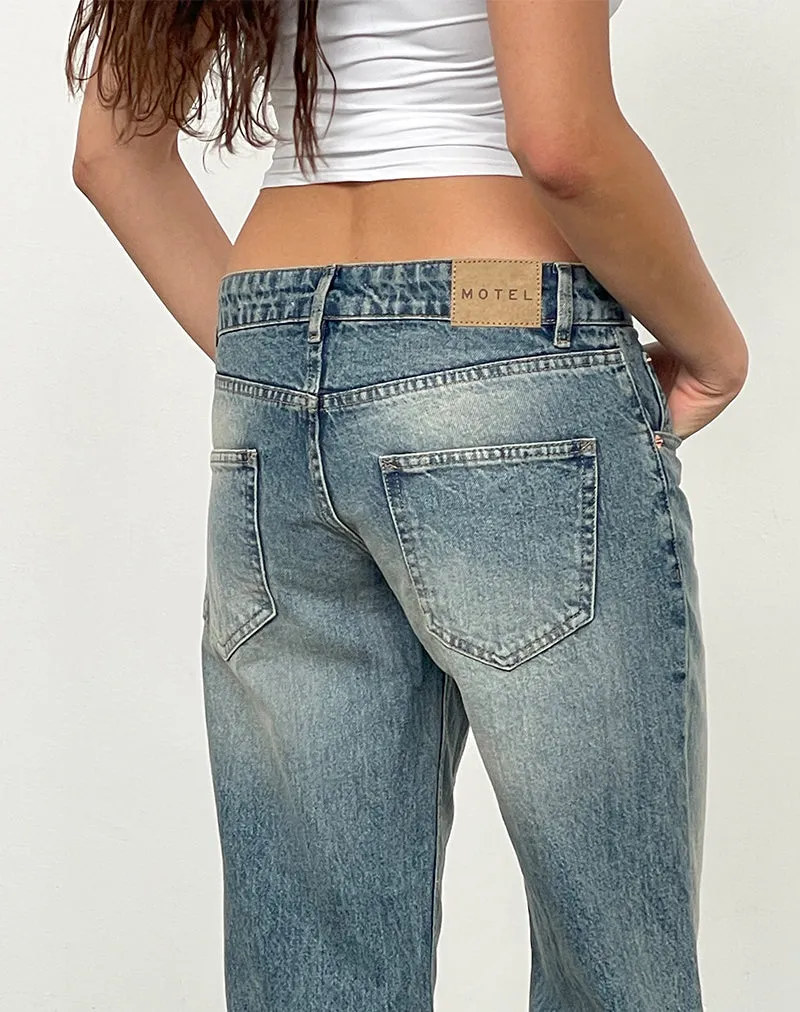 Low Rise Parallel Jeans In Dirty Blue sold by Motel Rocks product image thumbnail 5